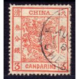 CHINA: 1878-83 3c LARGE DRAGON USED, FAULTS,