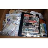 BOX OF ALL WORLD IN PACKETS, ON STOCKCARDS, BOOKLETS, COVERS, FISCALLY USED RHODESIA,