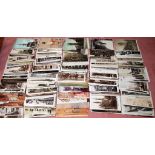 BOX WITH A COLLECTION LONDON POSTCARDS, MANY RP, CHURCHES, PROCESSIONS, TUCKS, SOCIAL HISTORY,