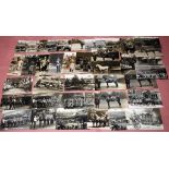 CLEAN LOT RP POSTCARDS BY A. BROOM SHOWING ROYAL MEWS STABLES, HORSES, CHURCHES, RIDES ETC.