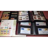 BOX OF VARIOUS IN FIVE ALBUMS, BULGARIA, MINT COMMONWEALTH, PAPUA NEW GUINEA COVERS ETC.