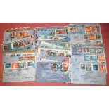 CHILE: CIRCA 1930-5 AIRMAIL COVERS TO UK, GERMAN, ITALY, EGYPT ETC, VARIOUS FRANKINGS AND RATES,