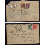 LABUAN:1913 TWO TATTY COVERS,