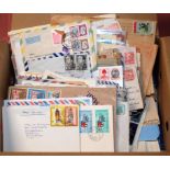BOX OF FOREIGN COVERS AND CARDS, BELGIUM, YEMEN, FRANCE, WURTTEMBERG STATIONERY,