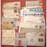 BOX OF COVERS AND CARDS, JAMAICA, GB 1848 POOLE PAID ENV. (2), INDIA ETC.