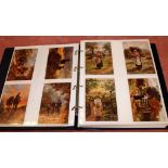 ALBUM WITH A COLLECTION HARRY PAYNE RURAL POSTCARDS,