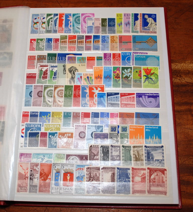 RED STOCKBOOK WITH MAINLY MINT FRANCE, EUROPAS, AUSTRIA ETC.