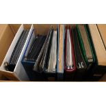 BOX OF VARIOUS IN NINE ALBUMS, GB, CANADA, USA, CHANNEL ISLANDS ETC.