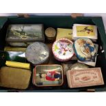 A COLLECTION OF APPROX 15 ASSORTED VINTAGE PACKAGING AND TINS TO INCLUDE, EDWARD SHARP,