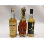 3 BOTTLES WHISKY 'PIGS NOSE' 75CL, 'BEAMS PIN BOTTLE' 70CL.