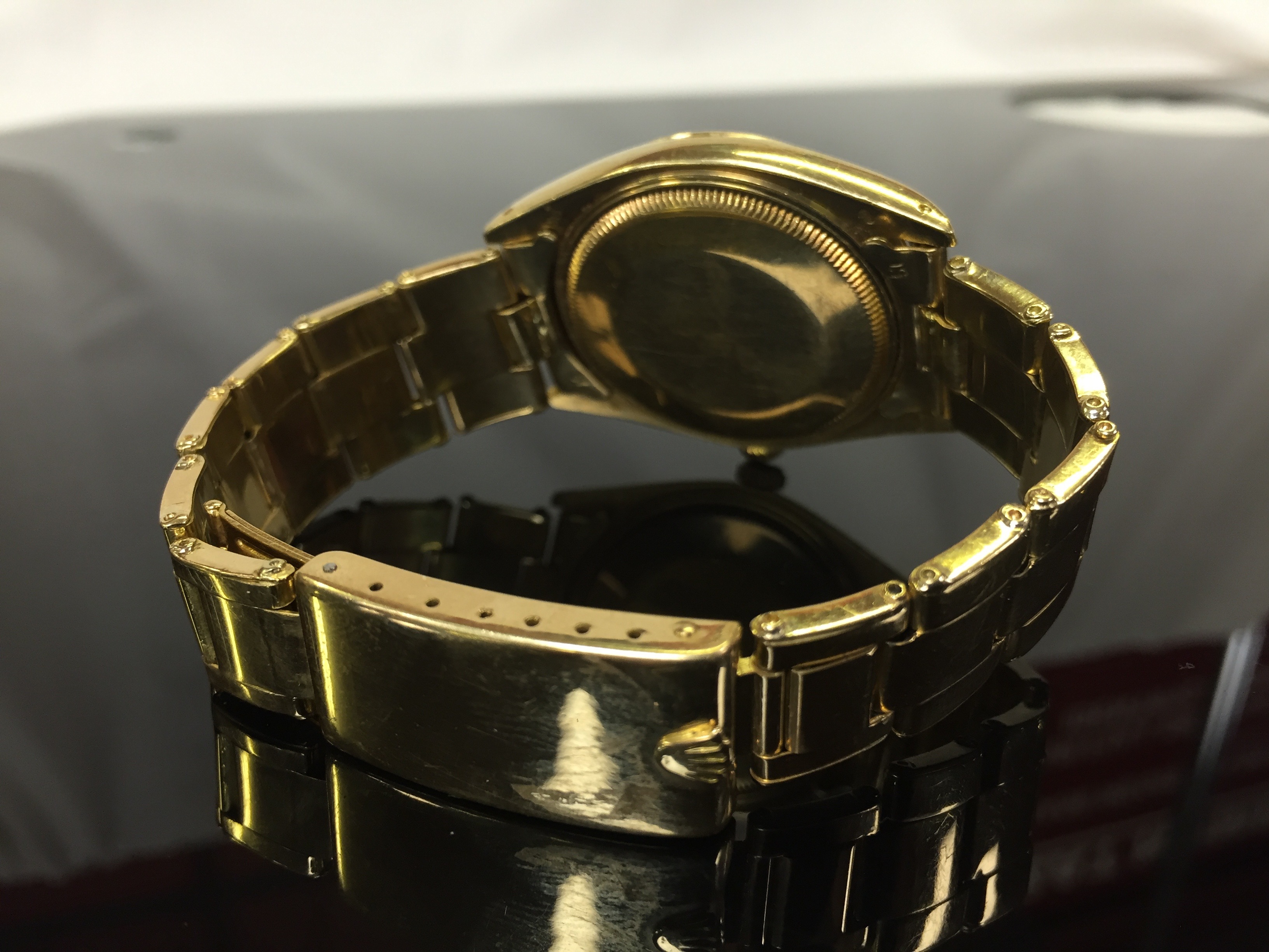 ROLEX 18CT GOLD OYSTER PERPETUAL DATE JUST GENTS WRIST WATCH, - Image 3 of 4