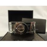 GUCCI DESIGNER BANGLE WATCH WITH ROTATING MOVEMENT THE WATCH IS COMPLETE WITH BOX,