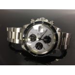TUDOR OYSTERDATE AUTOMATIC, STAINLESS STEEL WITH BLACK BEZEL, MODEL 94210, BOXED WITH PAPERS,