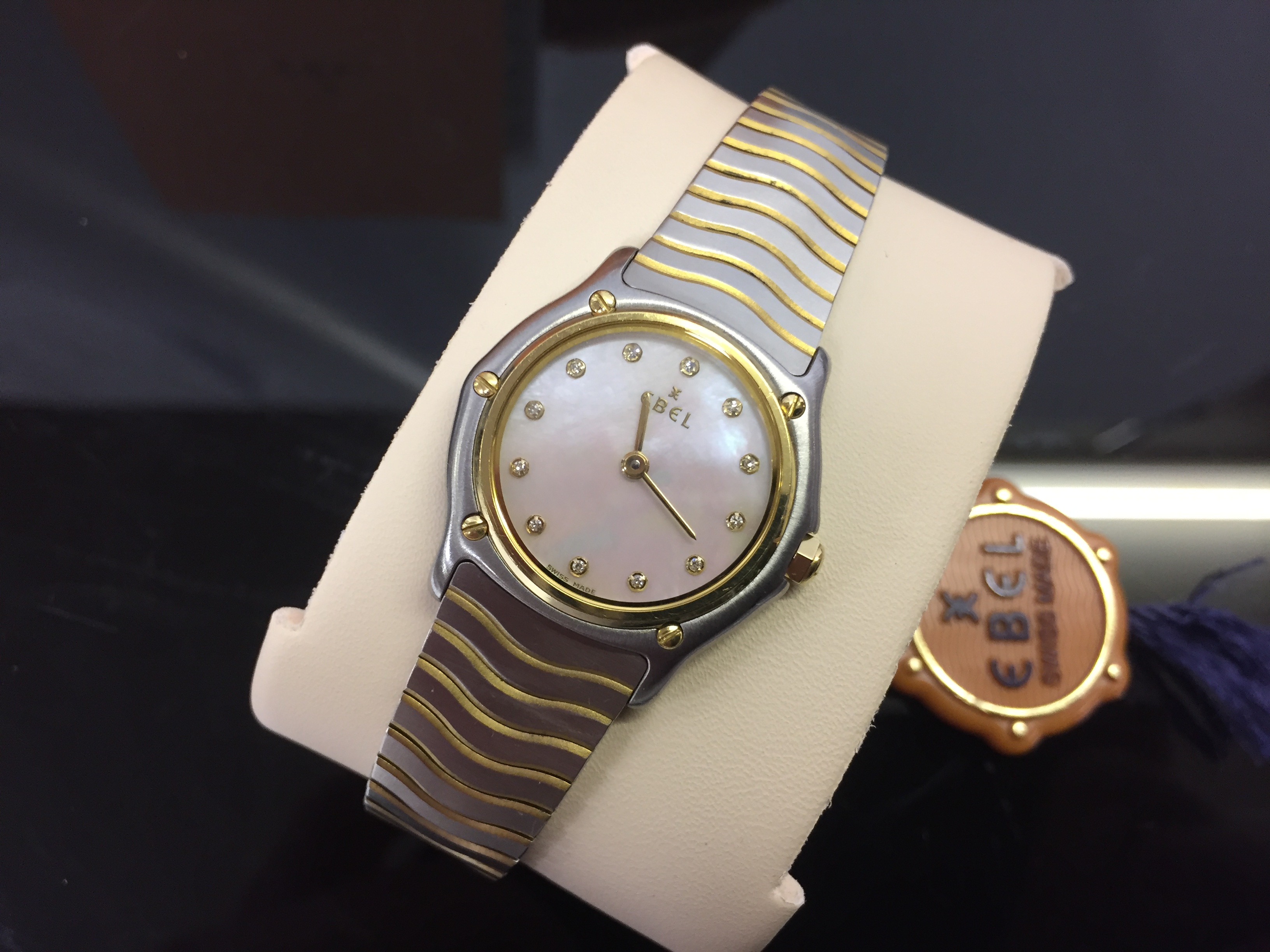 EBEL LADY'S BI-METAL QUARTZ WRIST WATCH WITH MOTHER OF PEARL FACE AND DIAMOND DOT DIAL, - Image 2 of 2