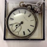 SILVER CASED POCKET WATCH BY JOHN WALKER OF LONDON, HALL MARKED FOR 1887.