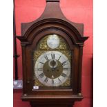 A GEORGE III OAK LONGCASE CLOCK, THE ARCHED BRASS DIAL SIGNED WILLIAM MAYHEN WOODBRIDGE,