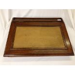 ANTIQUE OAK DESK TOP SLOPE WITH PEN/INK TRAY AT TOP,