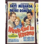 FILM POSTER - WEEKEND IN HAVANA - CIRCA 1940S QUAD SIZE