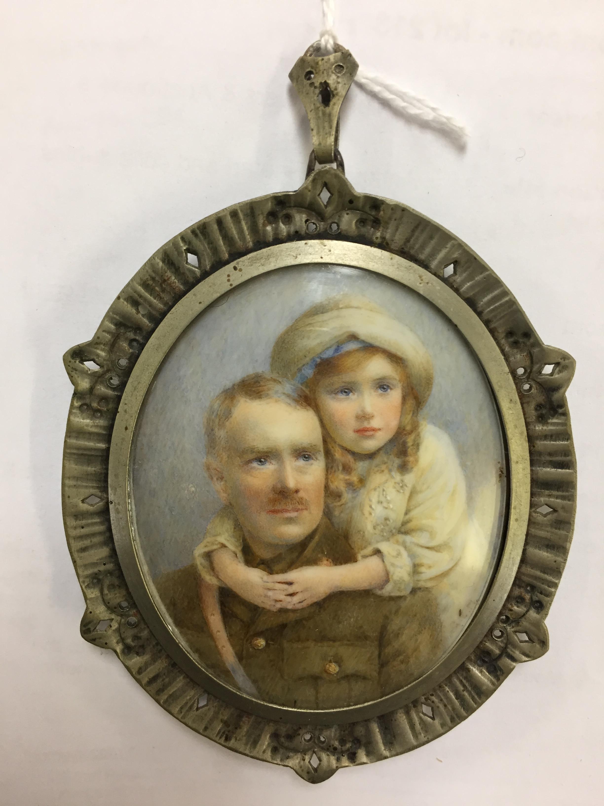 MINIATURE PORTRAIT OF SOLDIER AND YOUNG GIRL - Image 3 of 5