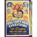 FILM POSTER - YOU CANT HAVE EVERYTHING - CIRCA 1940 QUAD SIZE