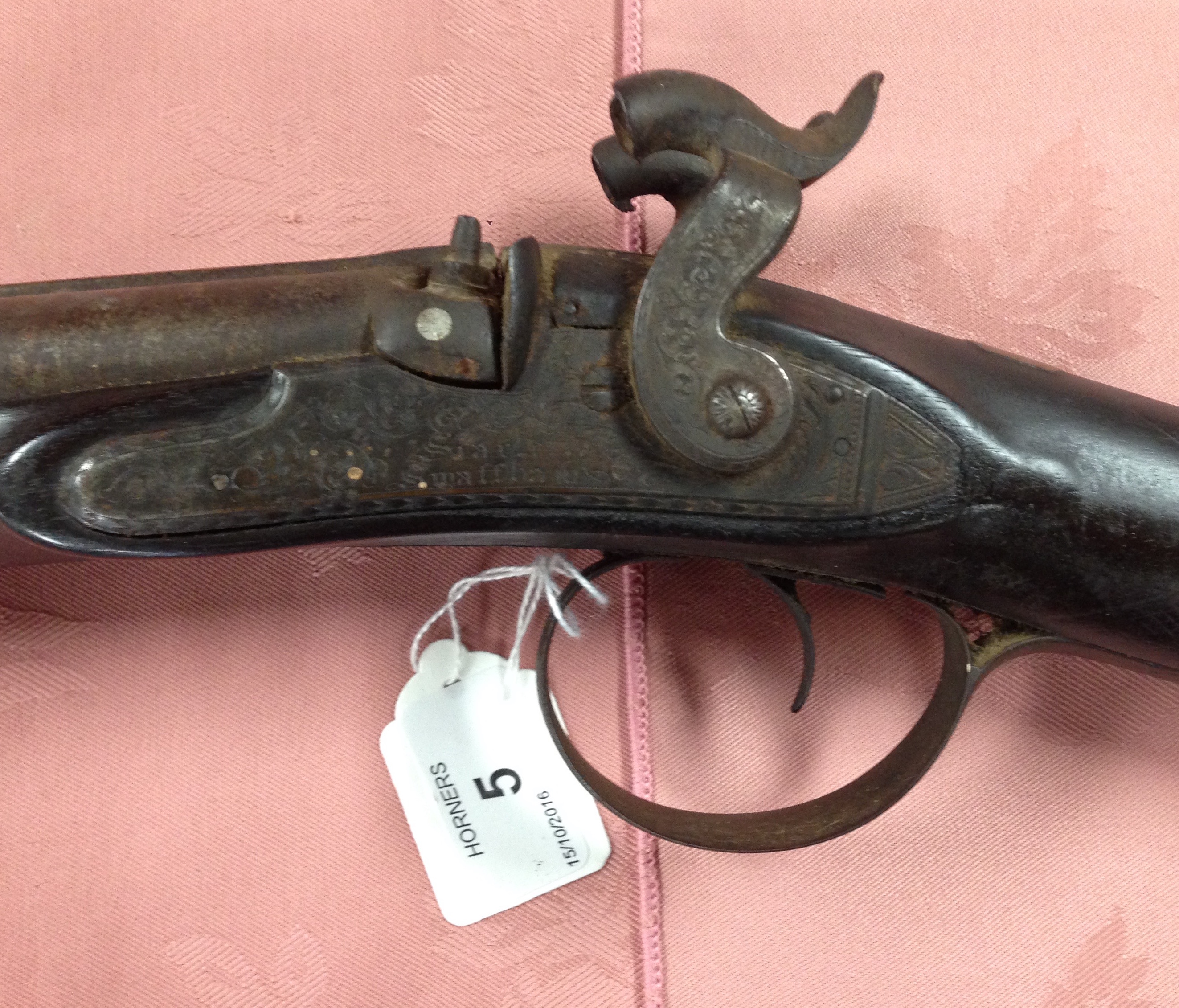 ANTIQUE BLACK POWDER RIFLE "SCARLETT SWAFFHAM"