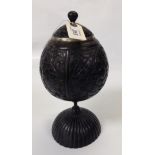 VICTORIAN CARVED COCONUT ON PEDESTAL BASE