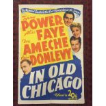 FILM POSTER - IN OLD CHICAGO - CIRCA 1940S QUAD SIZE