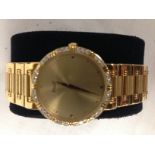 18CT GOLD DIAMOND SET "PIAGET DANCER" GENTS WRIST WATCH.