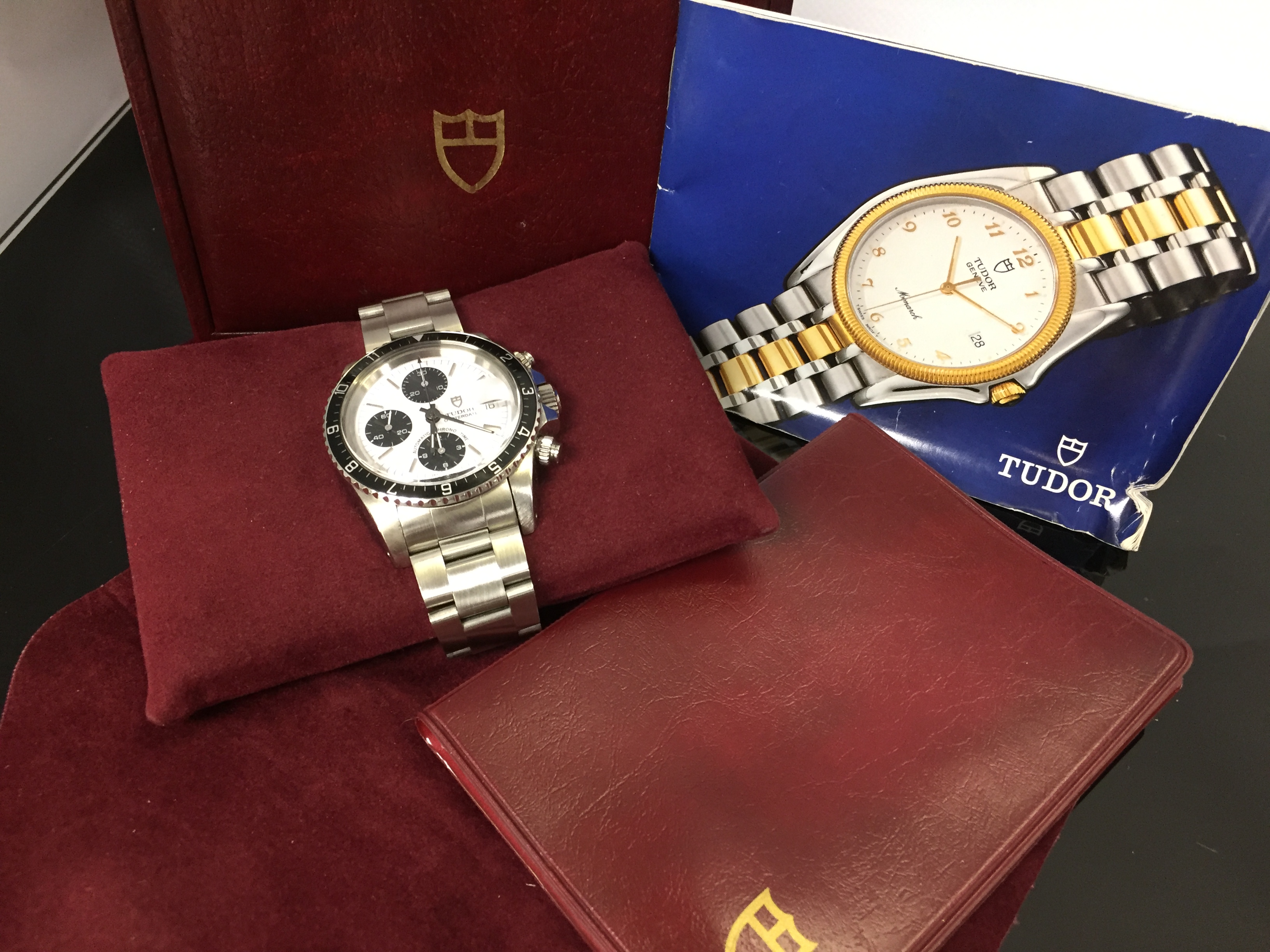 TUDOR OYSTERDATE AUTOMATIC, STAINLESS STEEL WITH BLACK BEZEL, MODEL 94210, BOXED WITH PAPERS, - Image 3 of 3