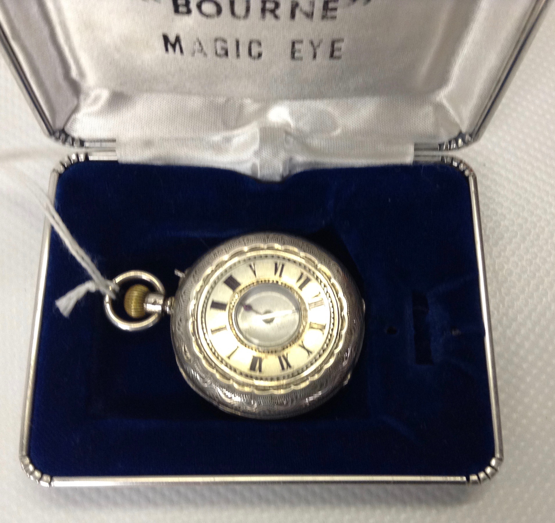 LATE VICTORIAN HUNTER FOB WATCH WITH VIEWING WINDOW TO OUTER CASE.