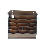EDWARDIAN STATIONERY RACK IN MAHOGANY, MULTI APERTURE, CAN BE MOUNTED OR FREE STANDING,