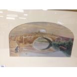 WATERCOLOUR BROADLAND SCENE POSSIBLY POTTER HEIGHAM BRIDGE,