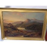 PAIR OF HIGHLAND OIL ON CANVAS PICTURES BEARING SIGNATURE, W.