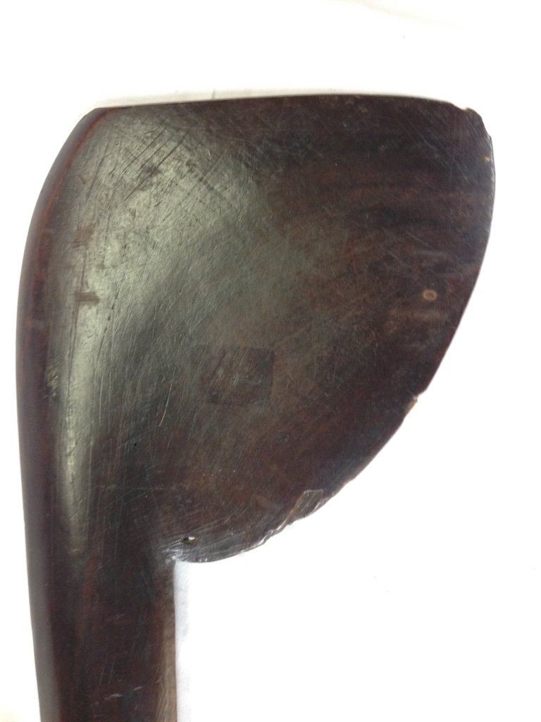 TRIBAL CARVED AXE HEAD STAFF - Image 2 of 4