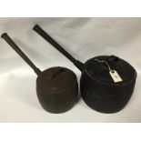 TWO KENRICK IRON SAUCEPANS