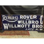 ROVER ENAMEL SIGN 150 X 60 CM (INCOMPLETE)