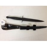 F AND S FIGHTING KNIFE IN SCABBARD