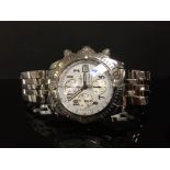 BREITLING AUTOMATIC CHRONOGRAPH GENTLEMAN'S STAINLESS STEEL WRIST WATCH ON BRACELET,