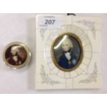 MINIATURE STUDY OF "NELSON" AND A PILL BOX DECORATED THE SAME