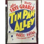 2 FILM POSTERS - TIN PAN ALLEY- CIRCA 1940S QUAD SIZE