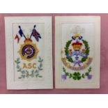 SMALL COLLECTION EMBROIDERED SILKS, MIDDLESEX REGT.