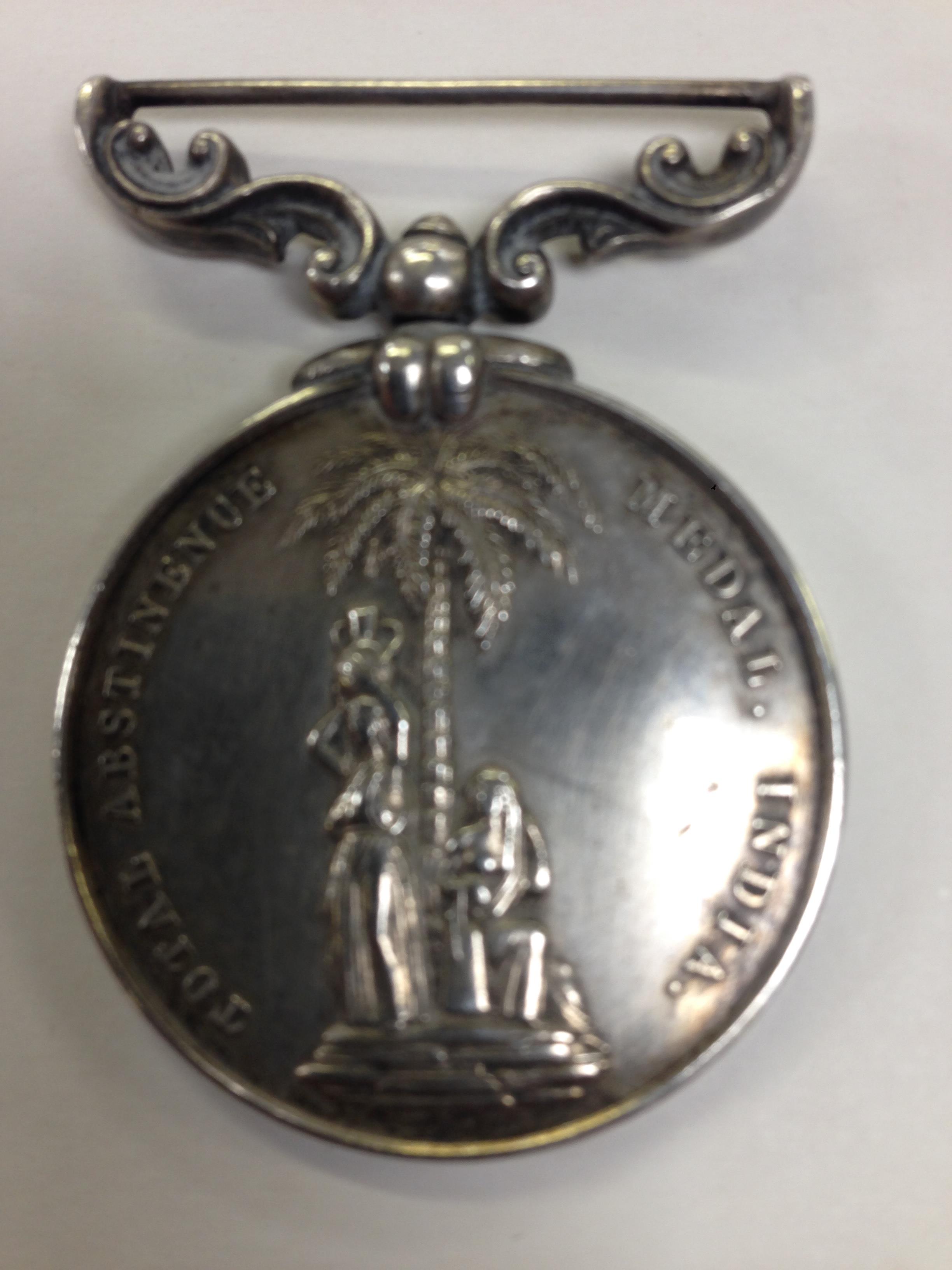 TOTAL ABSTINENCE ASSOCIATION "WATCH AND BE SOBER" MEDAL, INDIA, IN SILVER. - Image 2 of 2