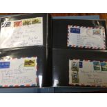 BOX WITH COVERS IN FIVE FOLDERS, PAPUA NEW GUINEA, RUSSIA, RUMANIA, ETC.
