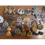 SMALL BOX OF VARIOUS, MILITARY BADGES, SOME COLONIAL FORCES,