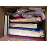 BOX WITH GENERAL COLLECTIONS IN THREE ALBUMS,