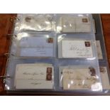 GB: LARGE BINDER OF QV COVERS AND CARDS (54)