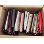 MAINLY USED FOREIGN A - Z COLLECTION IN NINE ALBUMS, PLUS FOUR EMPTY BINDERS, USA, GERMANY, JAPAN,