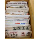 BOX OF ALL WORLD COVERS, FDC, STATIONERY ETC.