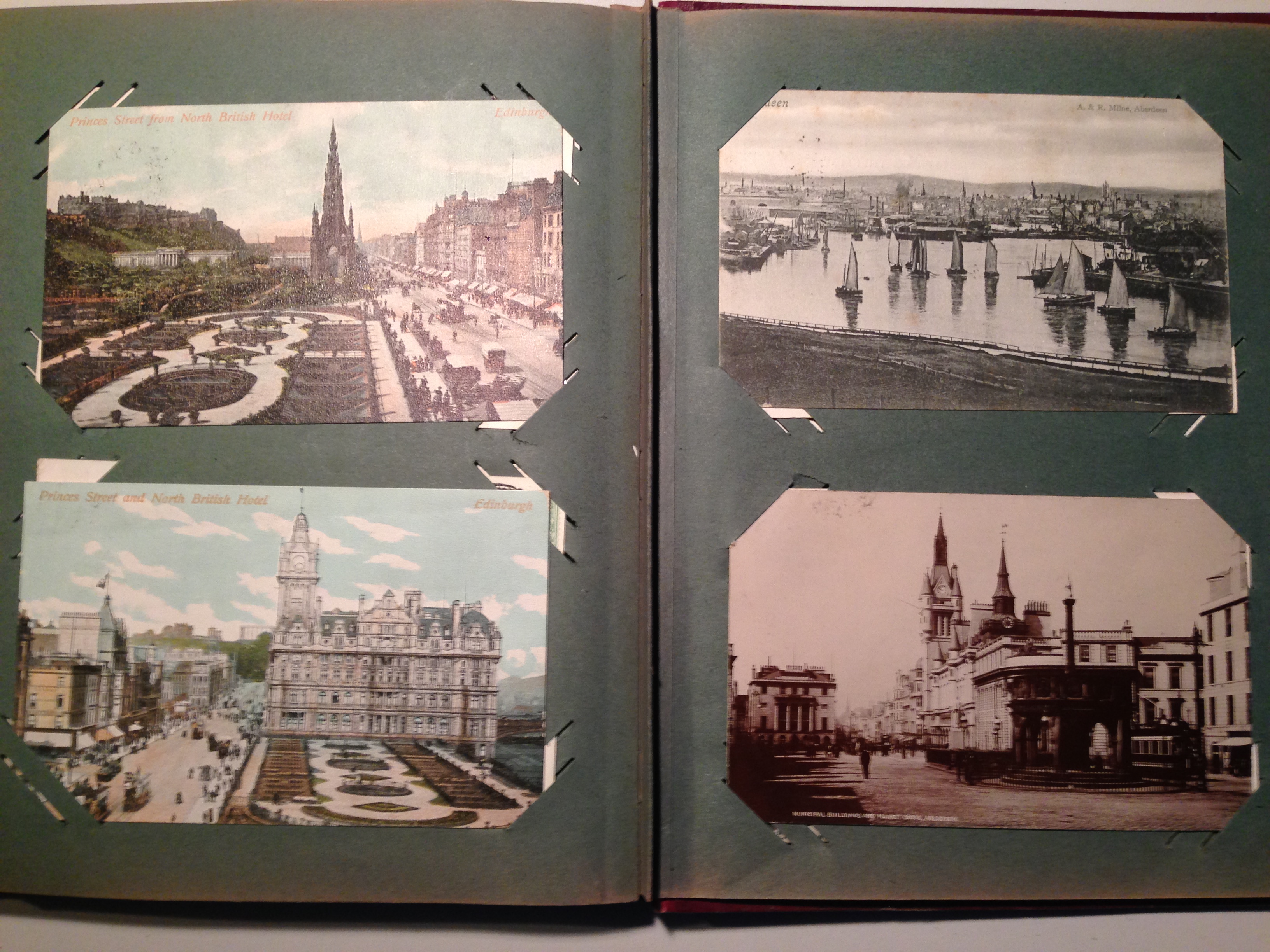 TWO OLD ALBUMS OF MAINLY UK TOPOGRAPHICAL POSTCARDS, BOURNEMOUTH, WINCHESTER, CARLISLE, LOUTH,