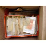 BOX OF LOOSE STAMPS, SOUTH AMERICA IN PACKETS ETC.